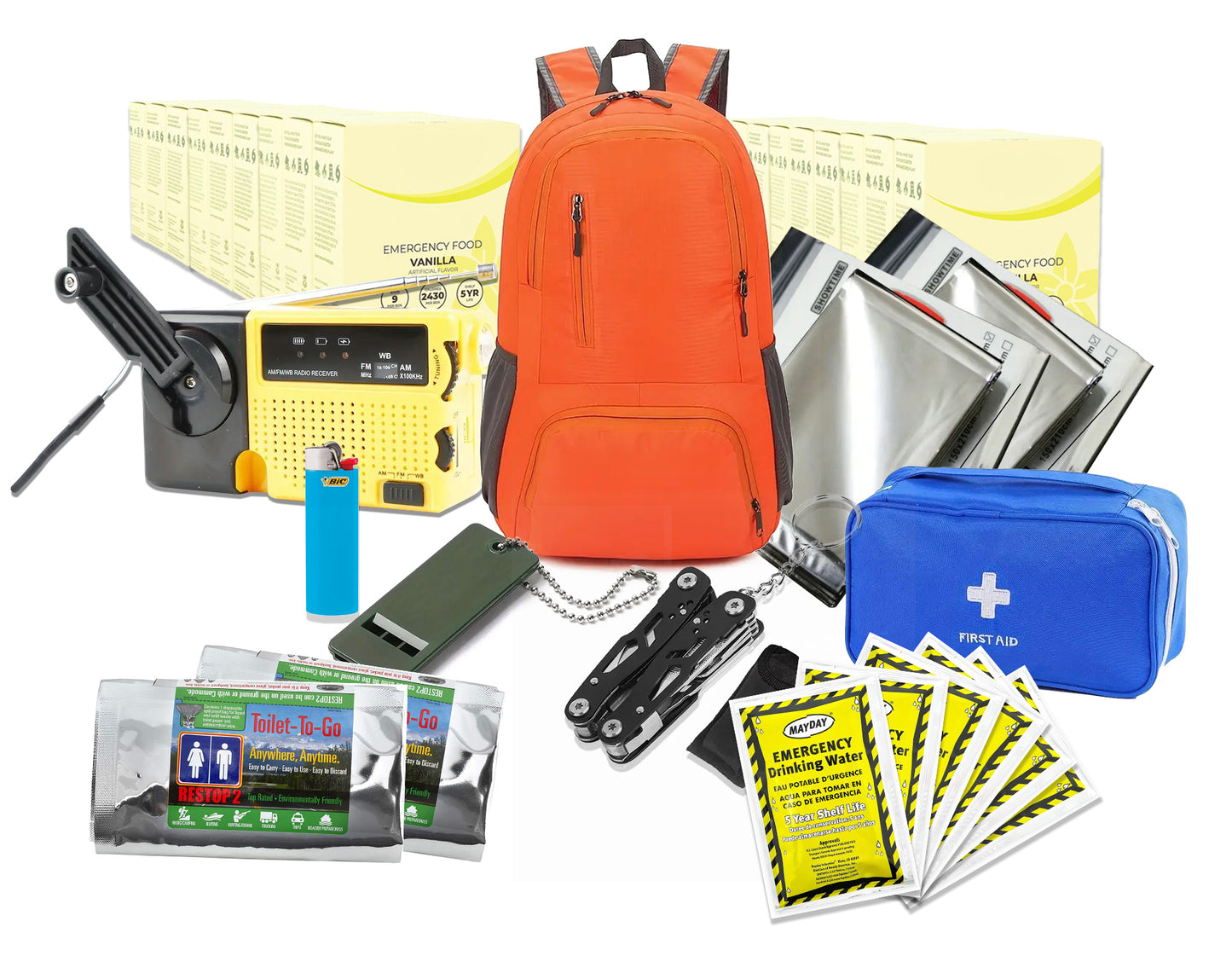 Budget-Friendly 24-Hour Preparedness Kit for 2 Persons for Home or Vehicle